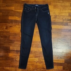 Silver Jeans Dark Indigo Blue Super Skinny Fit "Suki" Denim